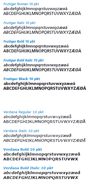 Eksempler på typografier Esbjerg Kommune
